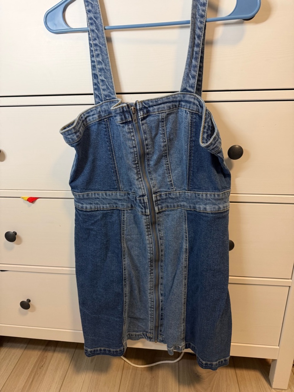 wild fable Blue Denim Front-Zip Overall Dress